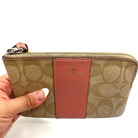 Coach Tan Coated Canvas Wristlet Bundle - Picture 9 of 11